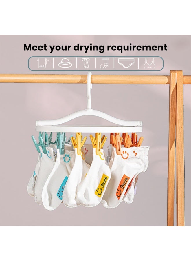 سويت هوم **منشر غسيل قابل للطي متعدد الوظائف – مزود بـ 24 خطاف | شماعة بلاستيكية موفرة للمساحة مثالية للجوارب والملابس الداخلية والغسيل | متين وخفيف الوزن** - Image 4